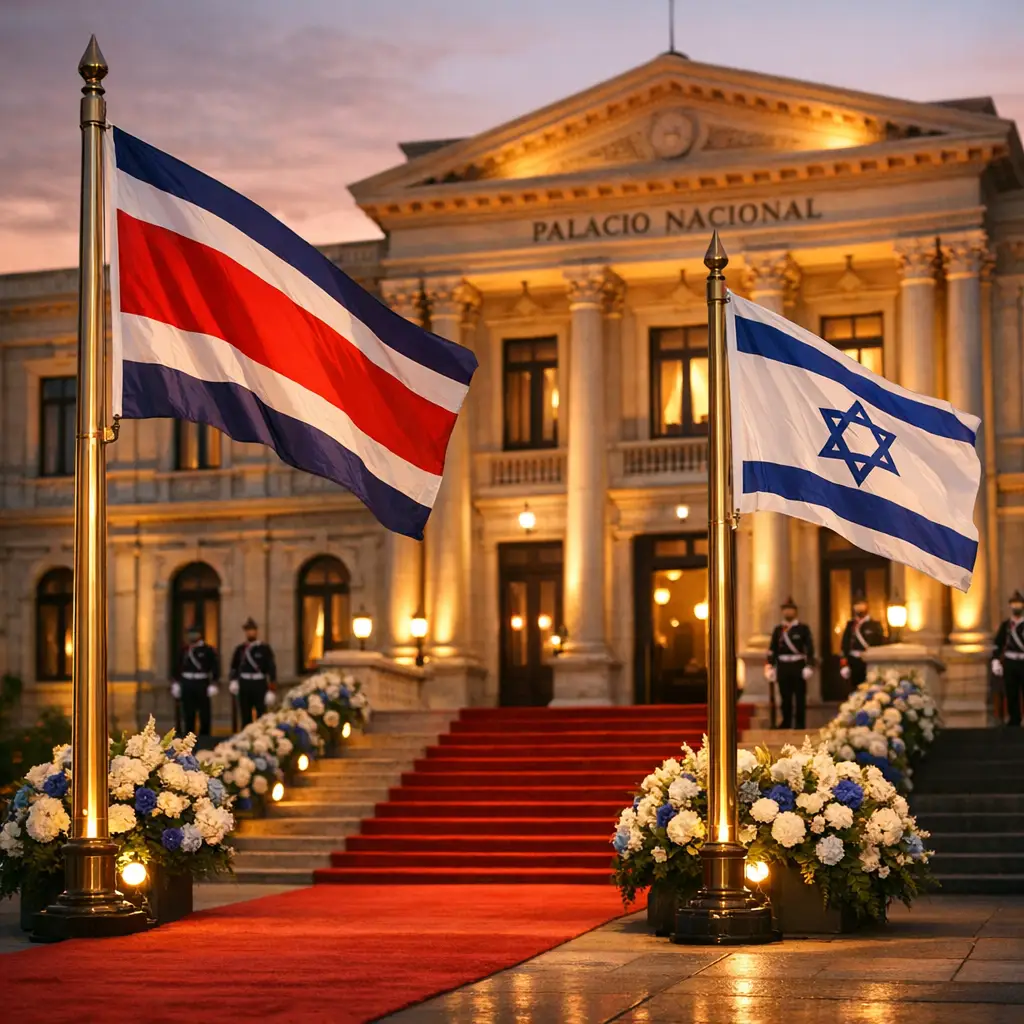 Benjamín Netanyahu en una conferencia durante una visita diplomática